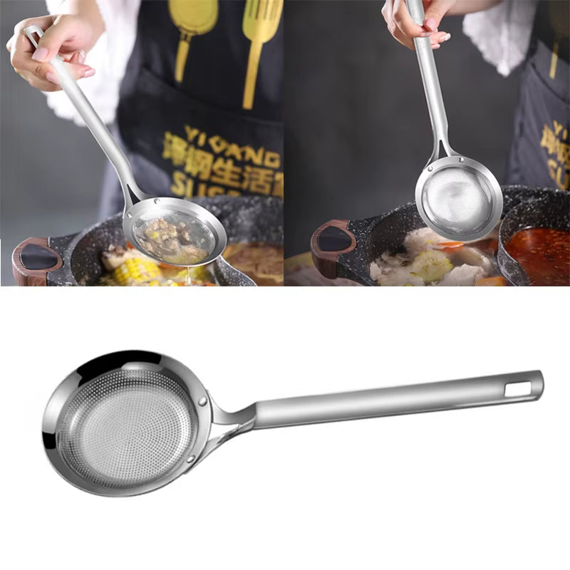 Stainless Steel Skimmer Vegetable Residue Oil Mesh Colander Strainer Soup Pot Small Filter Colander Kitchen Gadgets