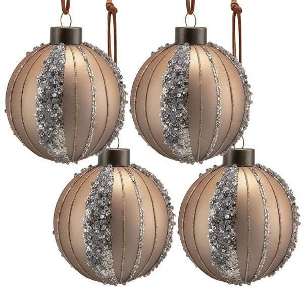 4PCS Set Christmas Glass Ball Ornaments Holiday Tree Hanging Decorations Party Decor Supplies FBA Shipment
