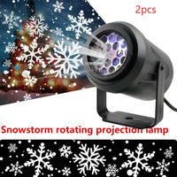 Projector Lamp High-brightness Christmas Snowflake Indoor Holiday Decoration Light Rotating