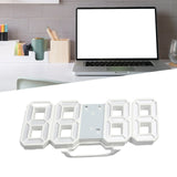 LED Wall Clock 23.5*9.3*1.8Cm Oversize 3D Modern Digital 24/12 Hour Display Timer Alarm Home USB Brightness Adjustable