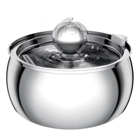 304 Stainless Steel Pet Water Fountain 4L/135 Oz with Faucet Silent Filter Automatic Dog Water Fountain Live Water Circulation
