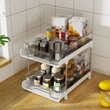 New 2 Tier/3 Tier Bathroom Storage Rack Pull Out Movable Counter Organizer Rack Acrylic Multifunctional Clear under Sink Basket