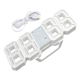 LED Wall Clock 23.5*9.3*1.8Cm Oversize 3D Modern Digital 24/12 Hour Display Timer Alarm Home USB Brightness Adjustable