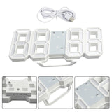 LED Wall Clock 23.5*9.3*1.8Cm Oversize 3D Modern Digital 24/12 Hour Display Timer Alarm Home USB Brightness Adjustable